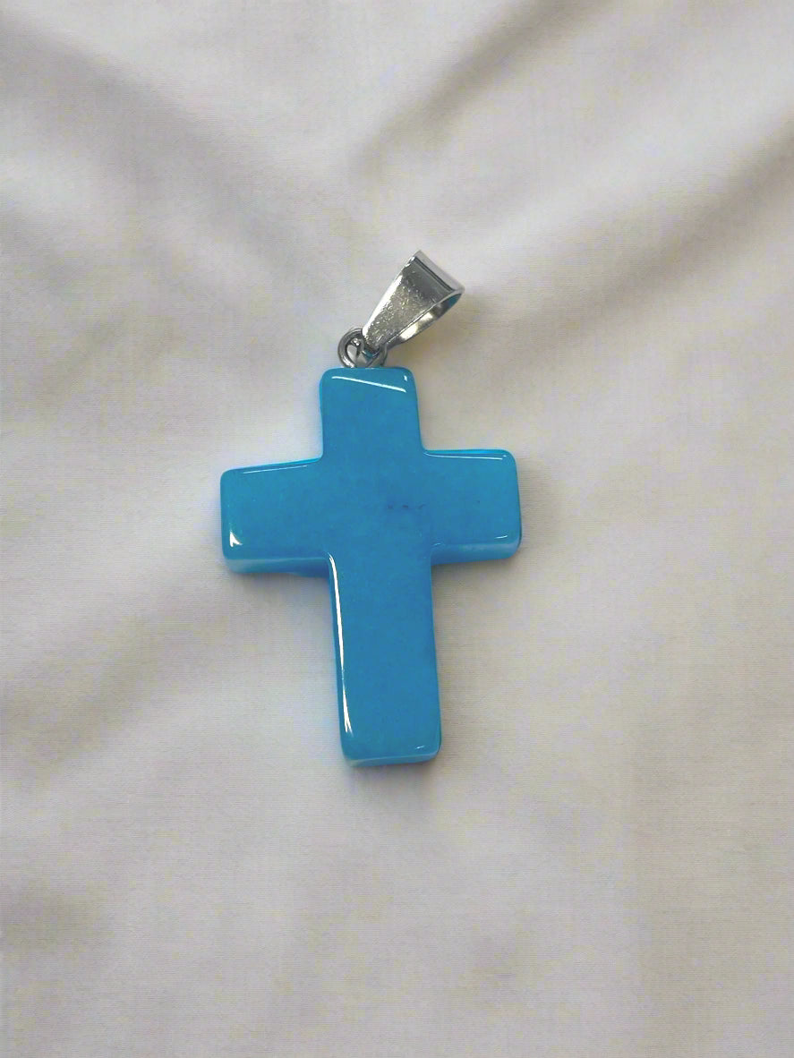 Natural Stone Cross Pendent Necklaces