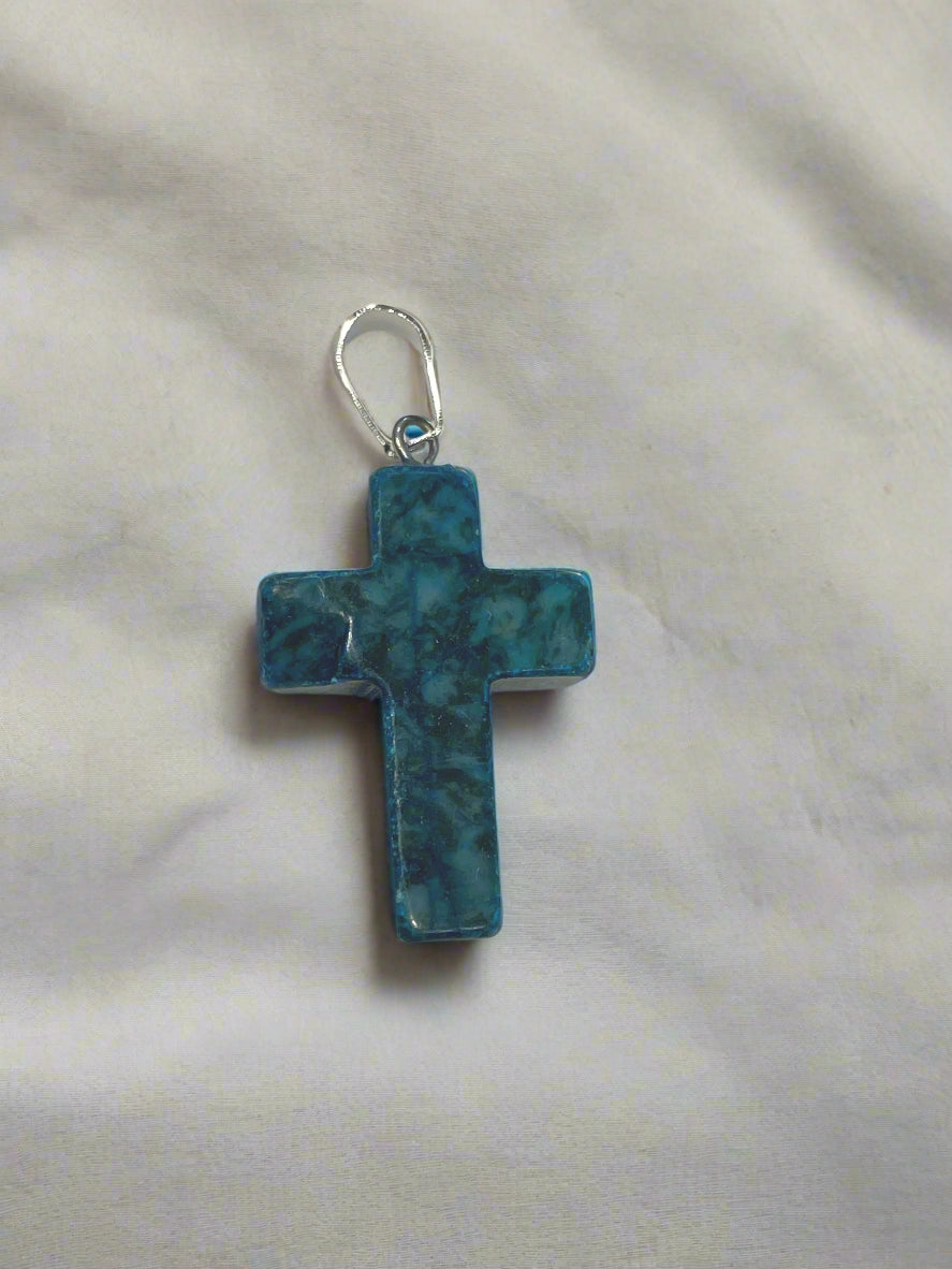 Natural Stone Cross Pendent Necklaces