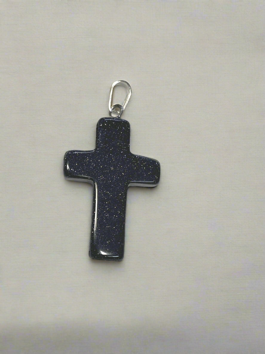 Natural Stone Cross Pendent Necklaces