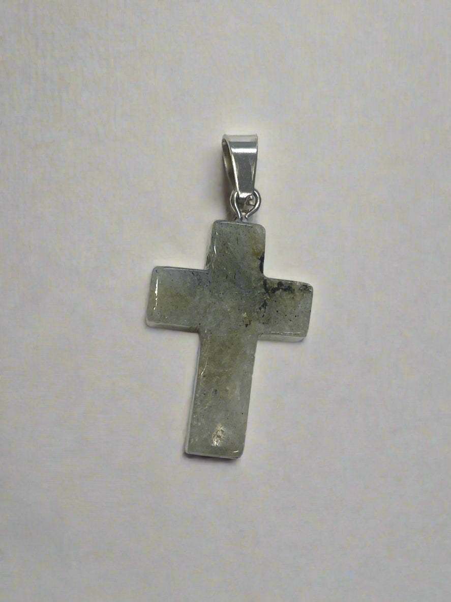 Natural Stone Cross Pendent Necklaces
