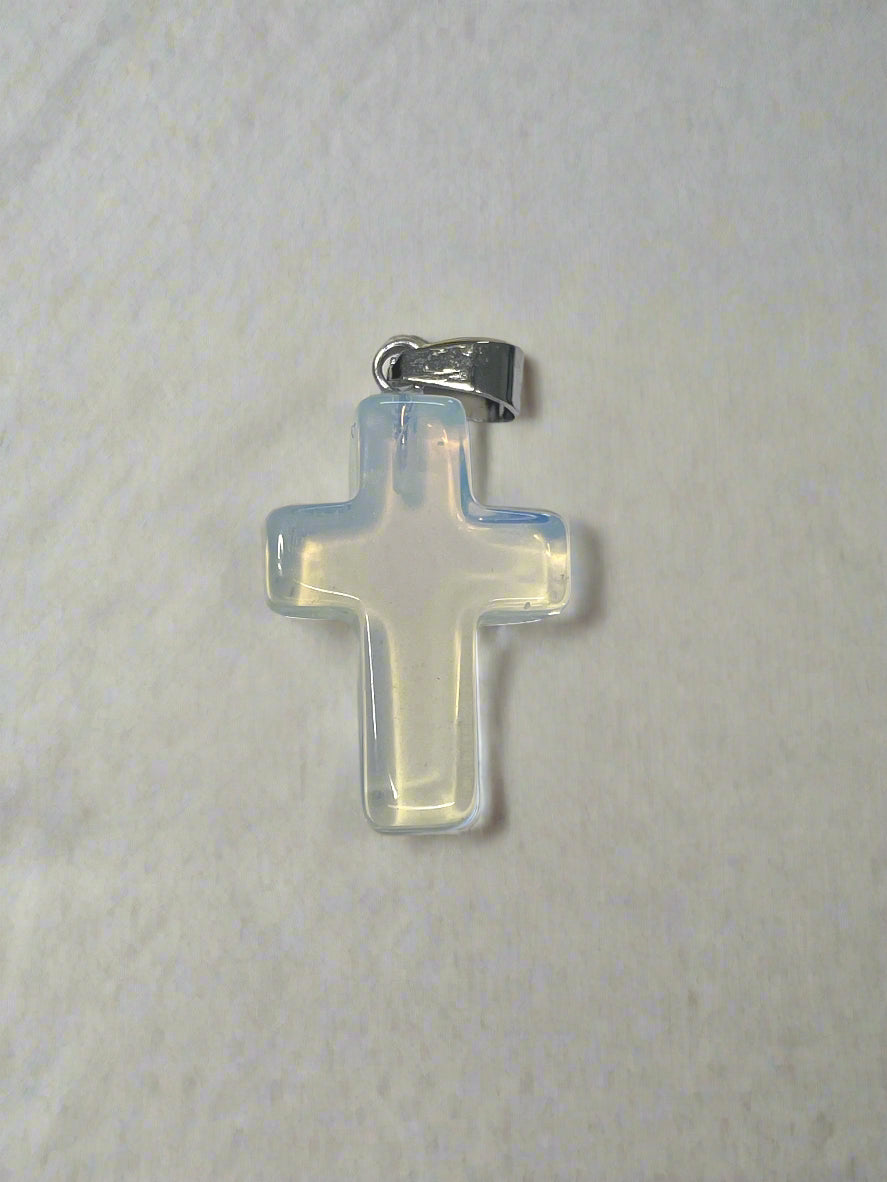 Natural Stone Cross Pendent Necklaces