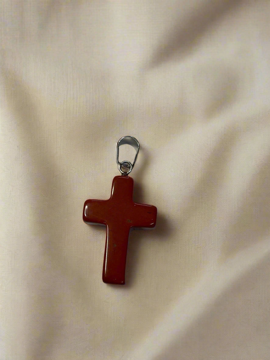 Natural Stone Cross Pendent Necklaces