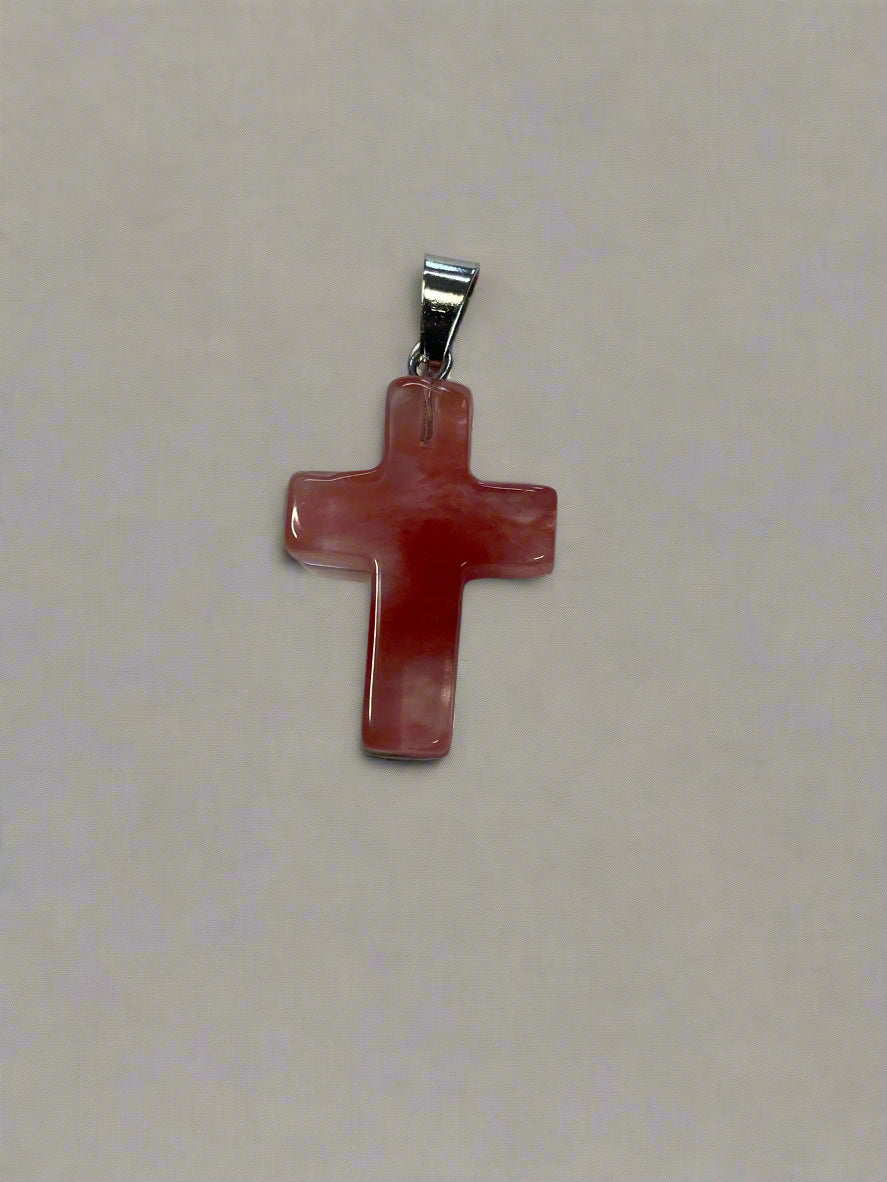 Natural Stone Cross Pendent Necklaces