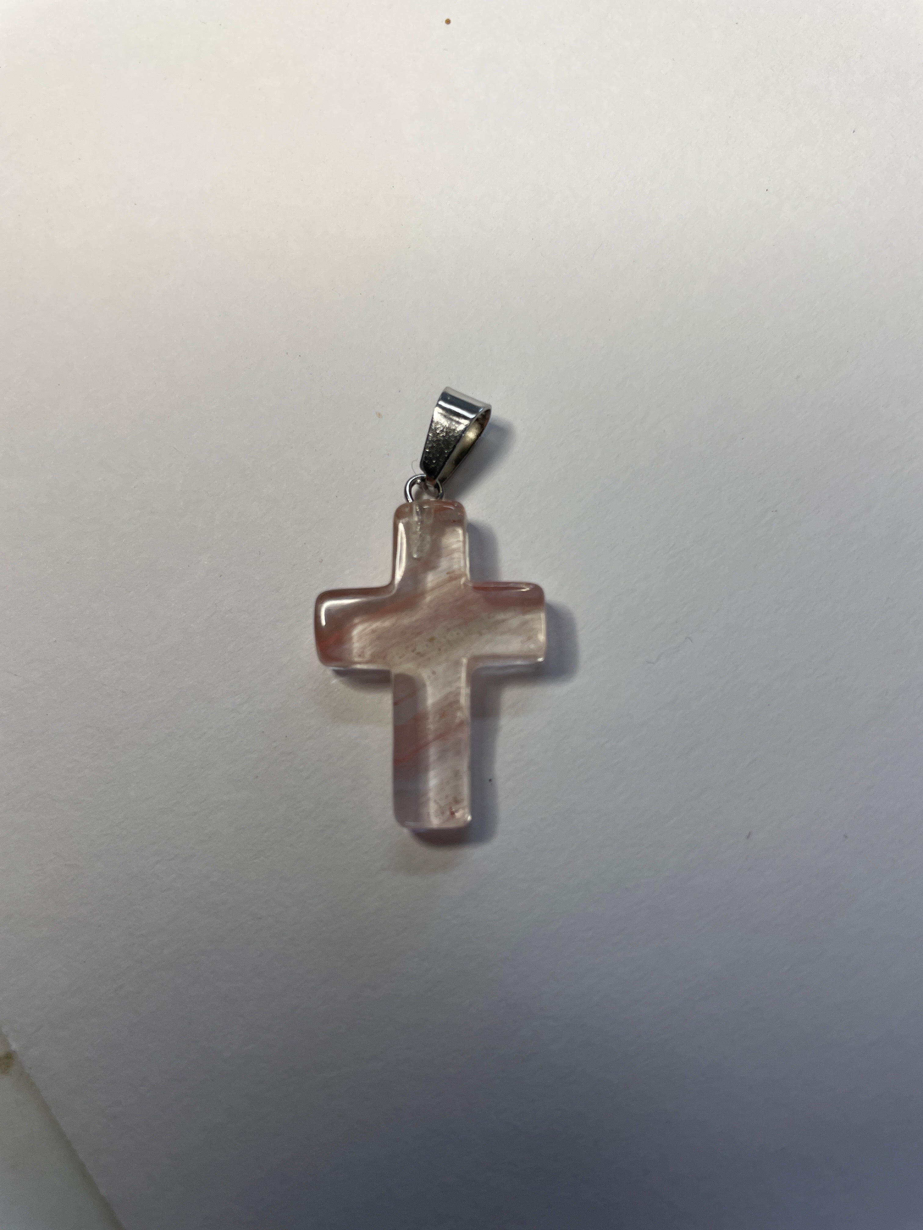 Natural Stone Cross Pendent Necklaces