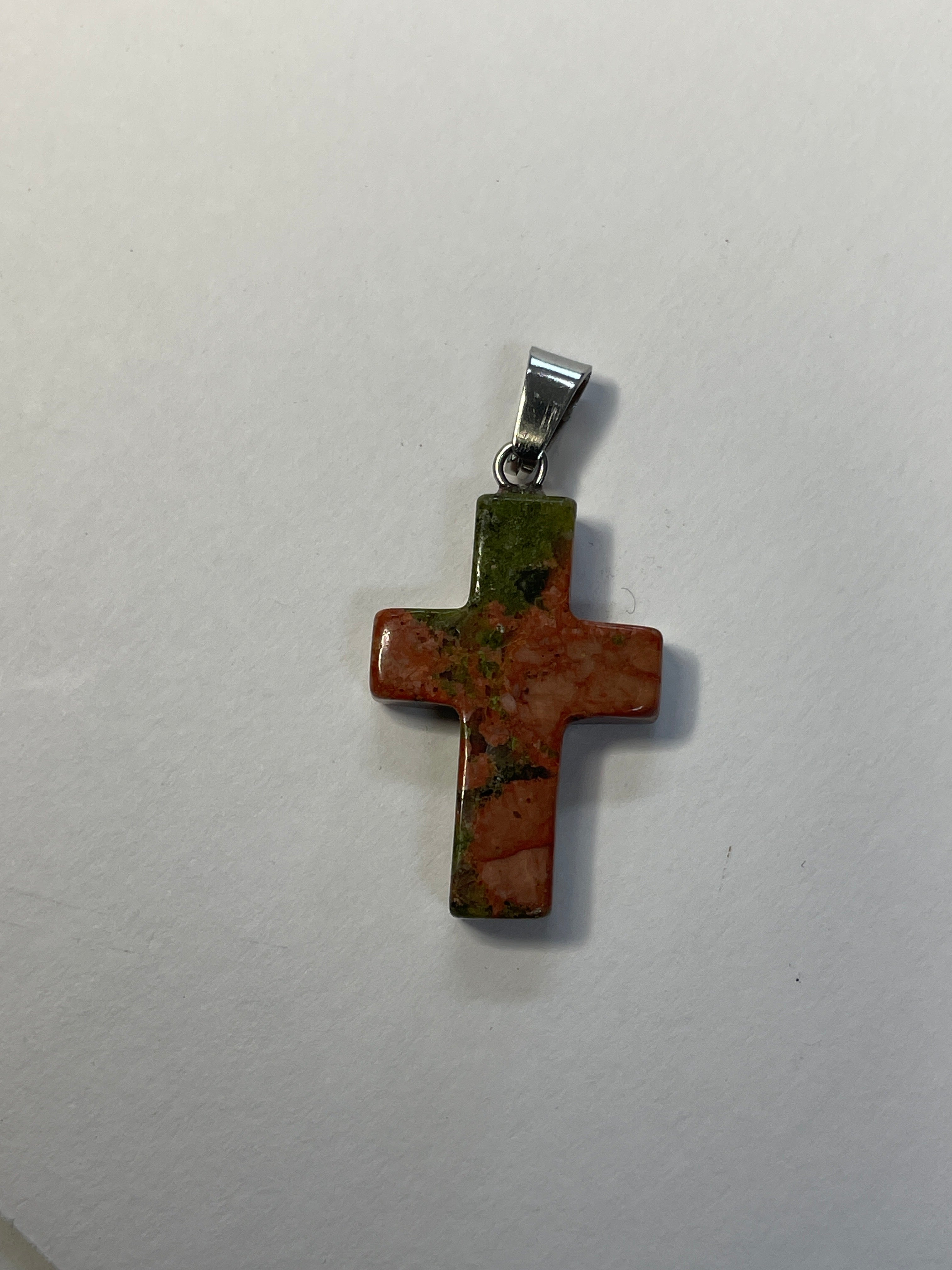 Natural Stone Cross Pendent Necklaces