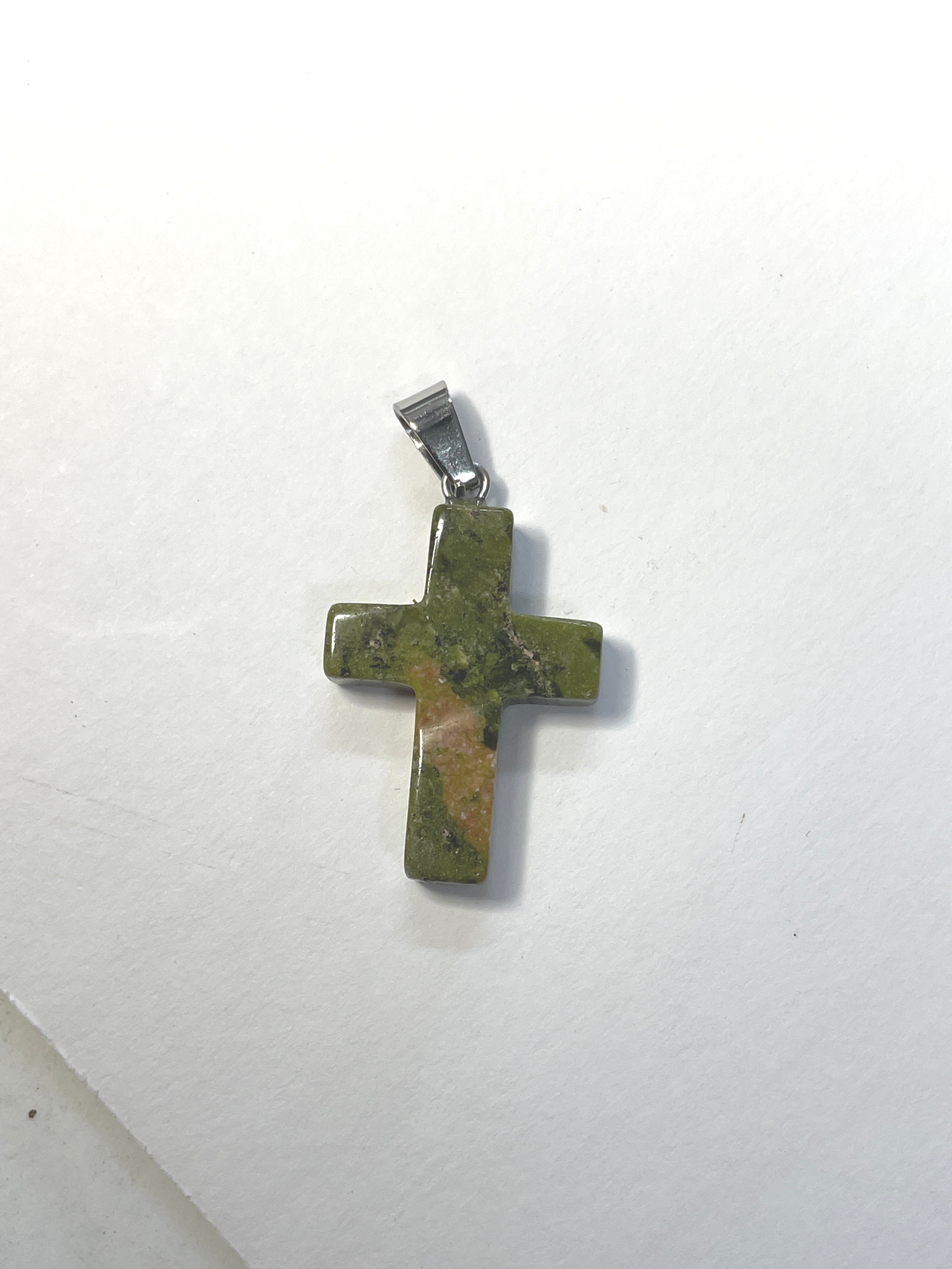 Natural Stone Cross Pendent Necklaces