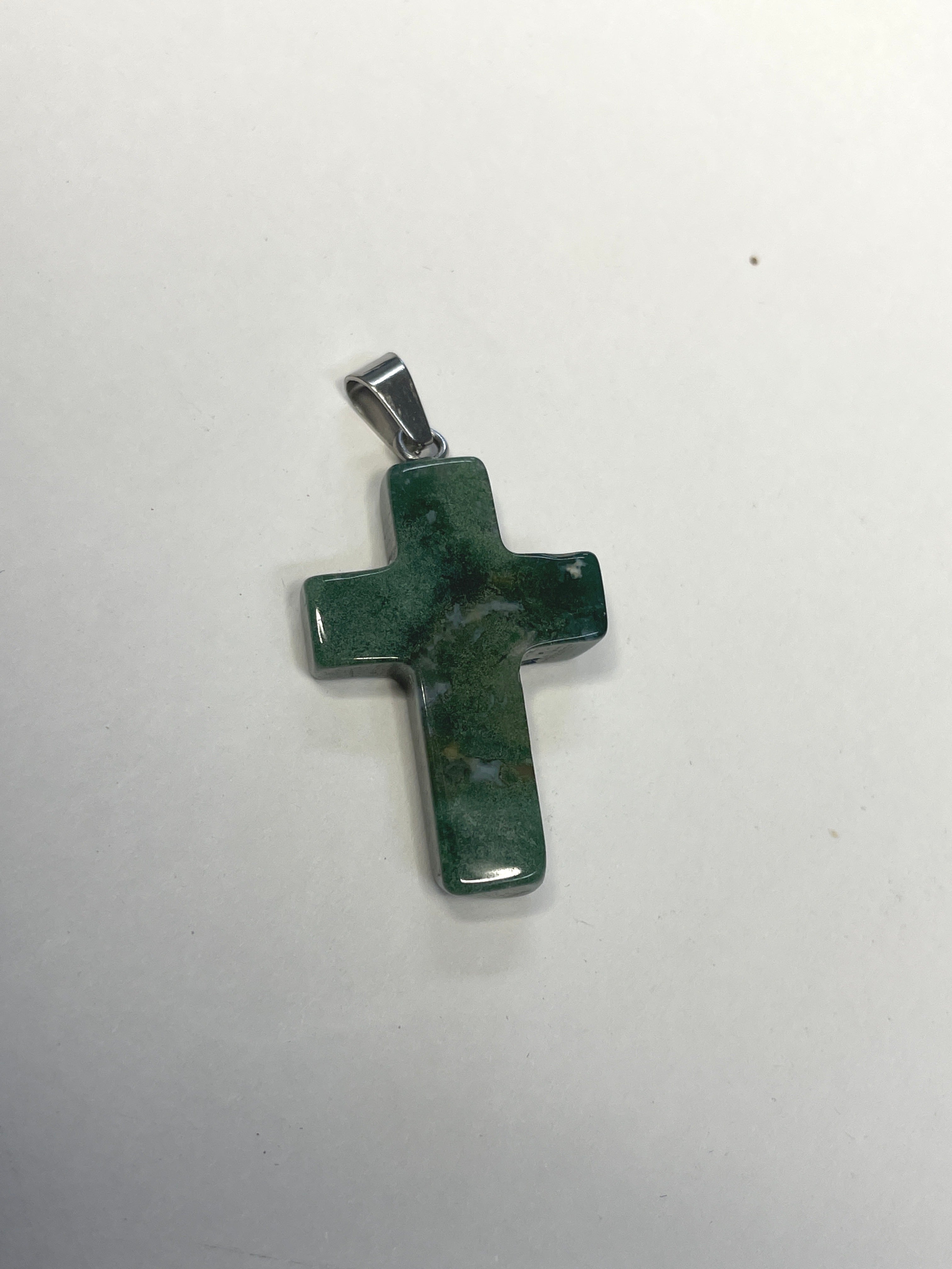 Natural Stone Cross Pendent Necklaces