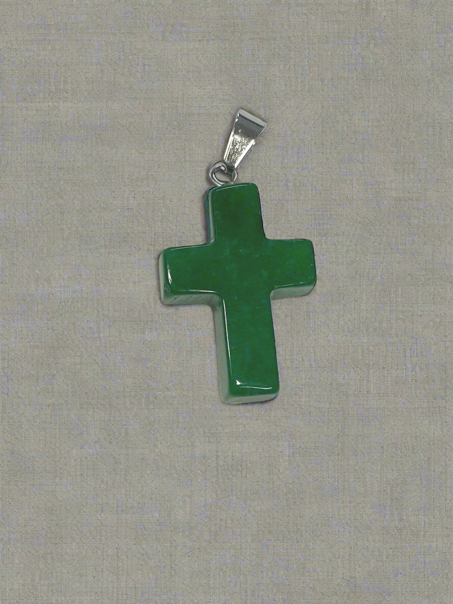 Natural Stone Cross Pendent Necklaces