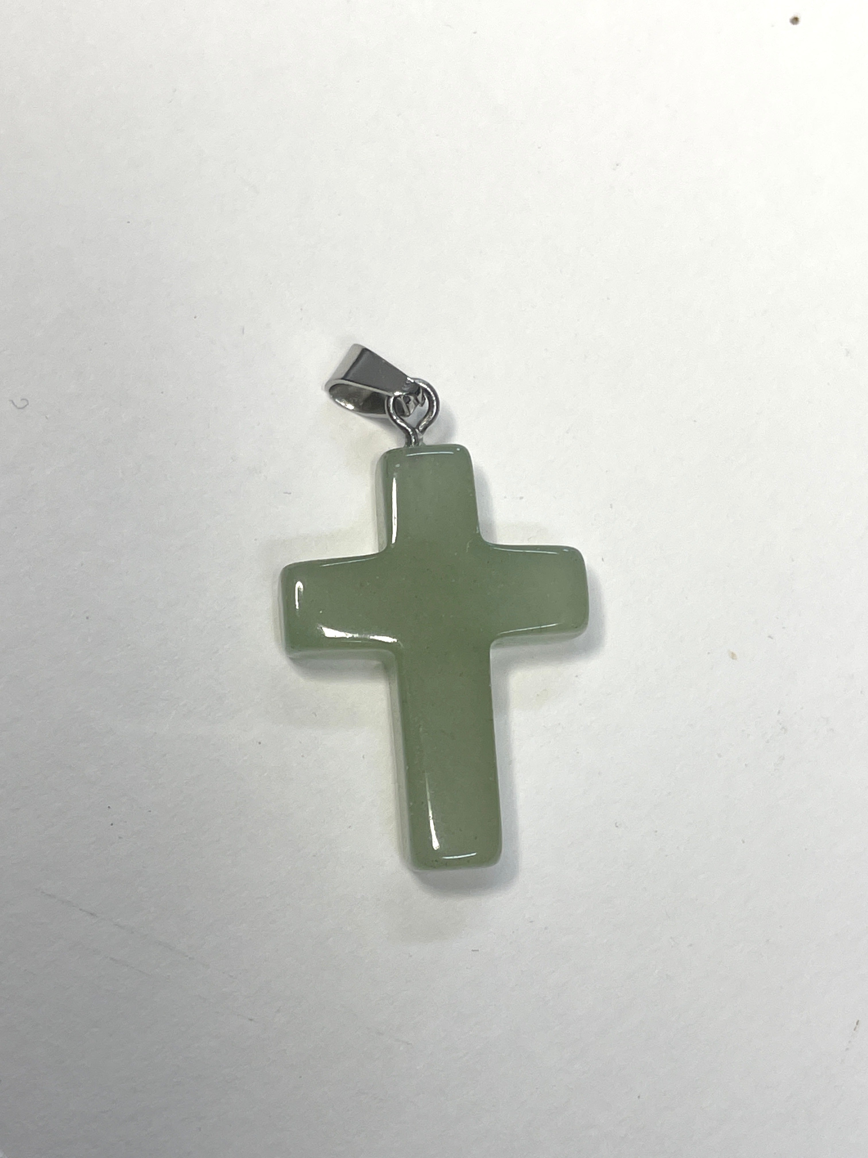 Natural Stone Cross Pendent Necklaces