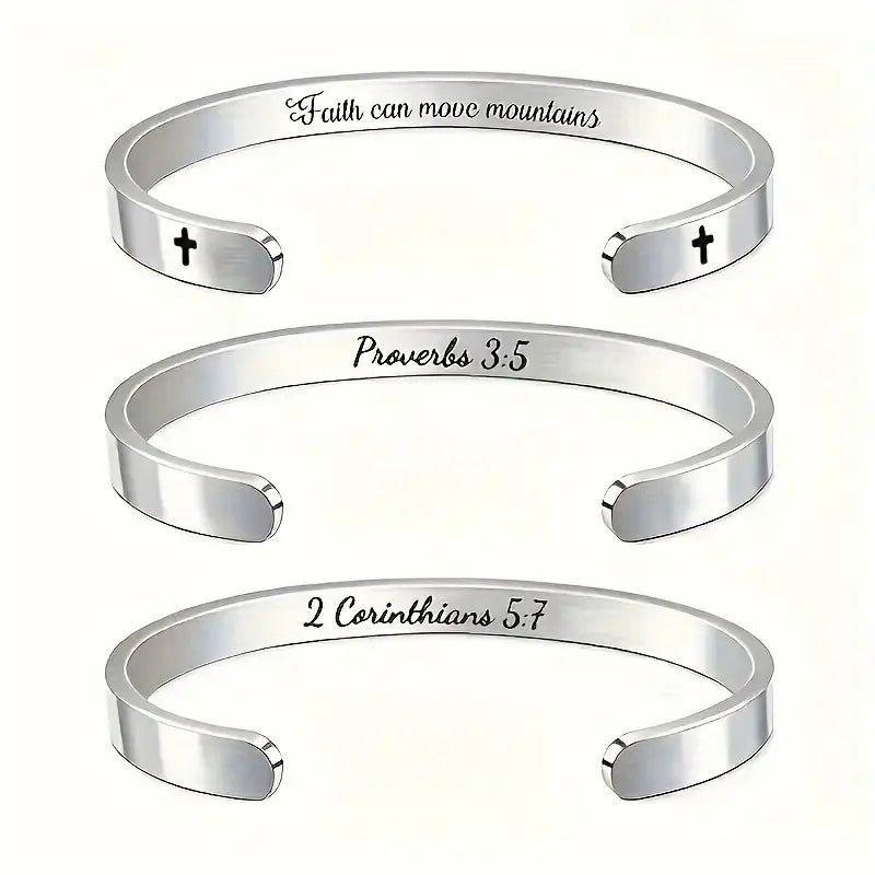 Stainless Steel Faith Cuff Bracelets