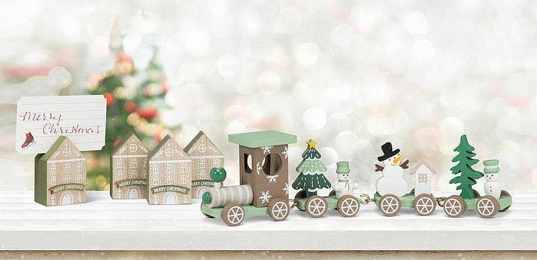 Small Taupe & Mint Train Set
