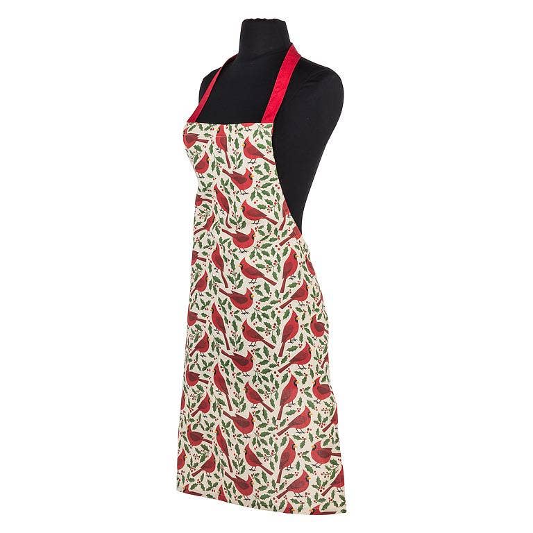 Cardinals with Holly Apron-31"L