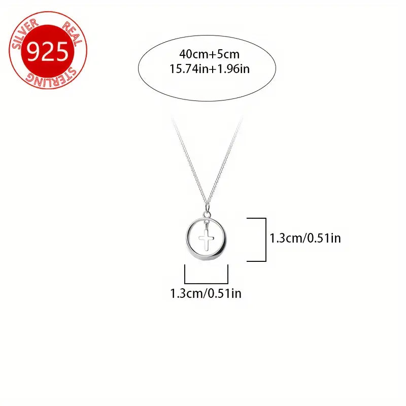 Sterling Silver Circle Cross Pendant
