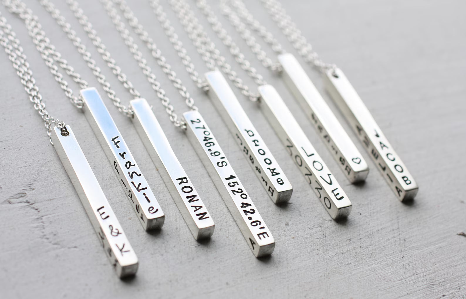 Sterling Silver Personalized Bar Necklace