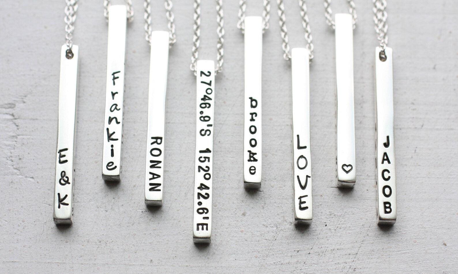 Sterling Silver Personalized Bar Necklace