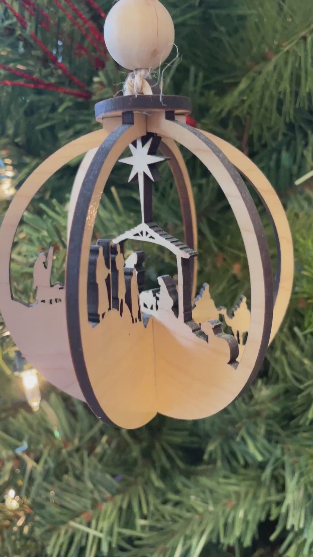 3D Spherical Nativity Ornament