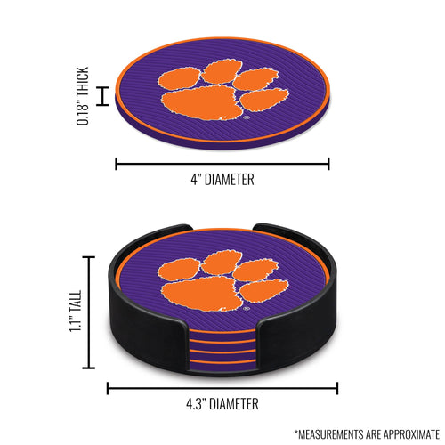 Clemson Tigers Molded PVC Coaster (4-Pack)