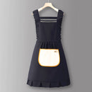 Houndstooth /Solid Color Waterproof Work Apron_CWMM6792