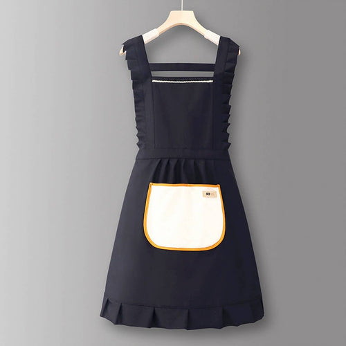 Houndstooth /Solid Color Waterproof Work Apron_CWMM6792