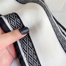 THIN SIMPLE GEOMETRIC LONG SILK HEAD SCARF_CWASC1521
