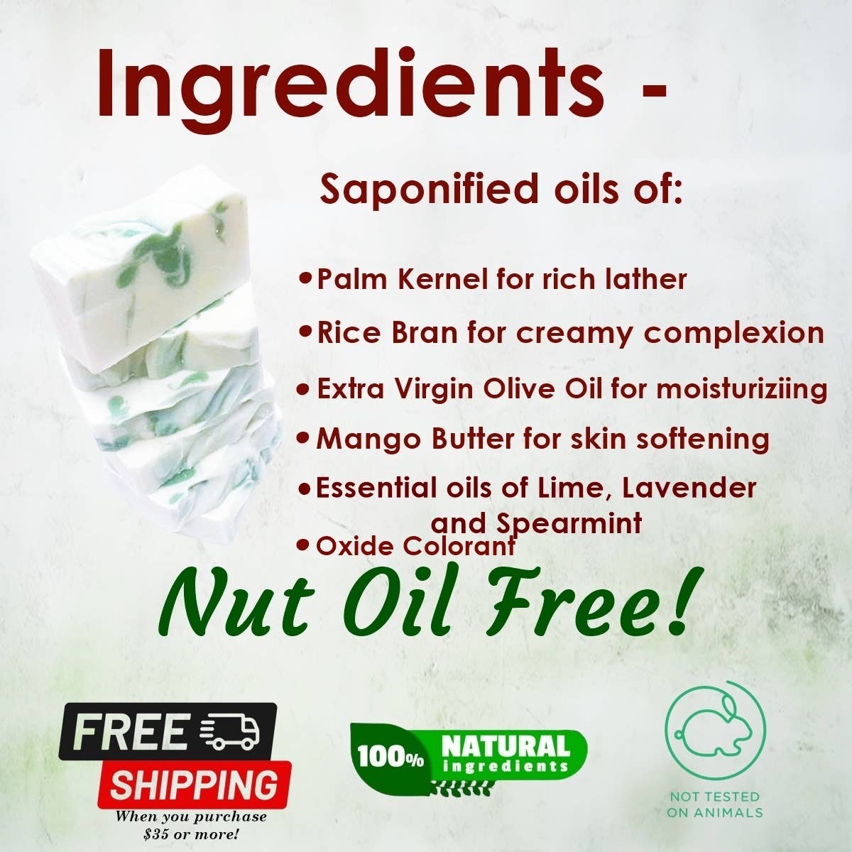 Mojito Artisan Soap Bar Handmade Natural Lime Mint Essential