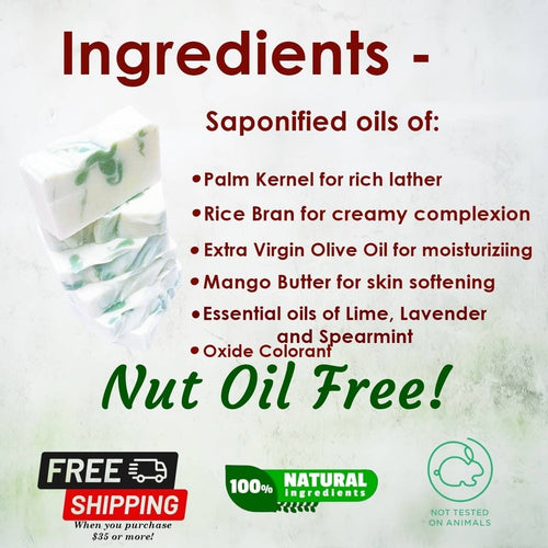 Mojito Artisan Soap Bar Handmade Natural Lime Mint Essential