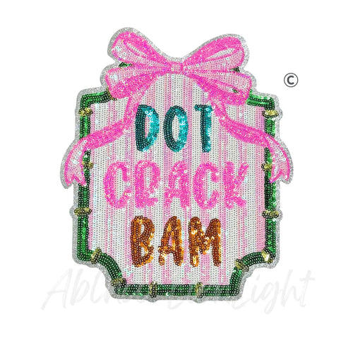 Dot Crack Bam Mahjong Sequins Patch - Large
