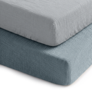 Muslin Cotton Fitted Crib Sheet, 2 Pack by Comfy Cubs