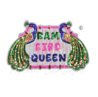 Bam Bird Queen Peacocks Mahjong Sequins Patch - Large