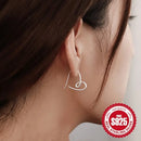Sterling Silver Twisted Heart Loop Earrings
