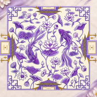 Mahjong Mat - Purple Lotus Koi