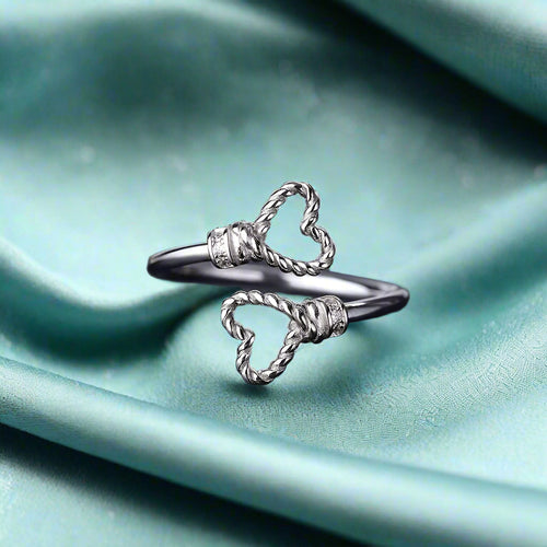 Sterling Silver Twisted Heart Ring