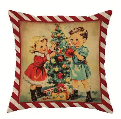Vintage Design Christmas Throw Pillows