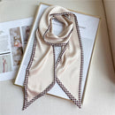 THIN SIMPLE GEOMETRIC LONG SILK HEAD SCARF_CWASC1521