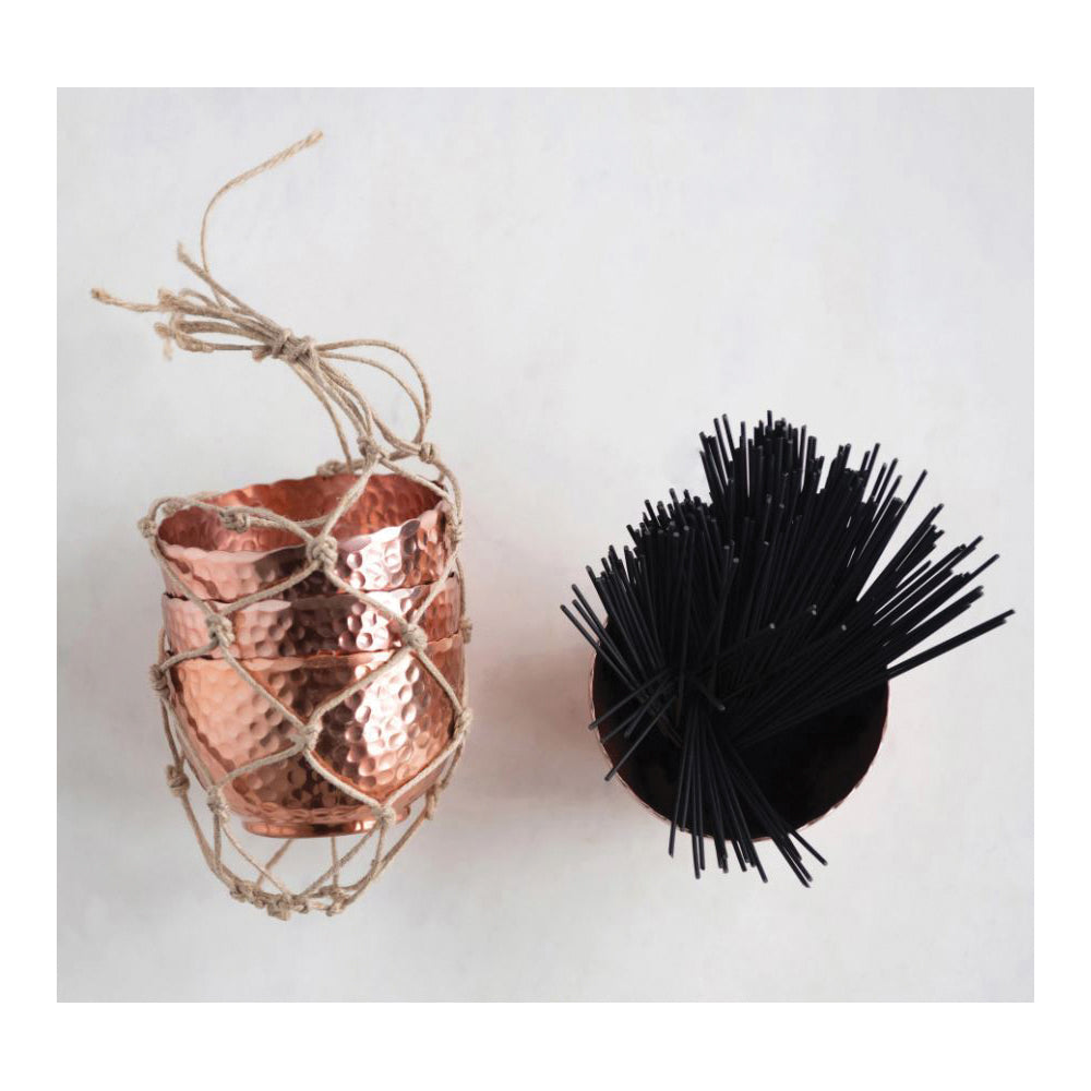 Copper-Finish Hammered Bowl Set
