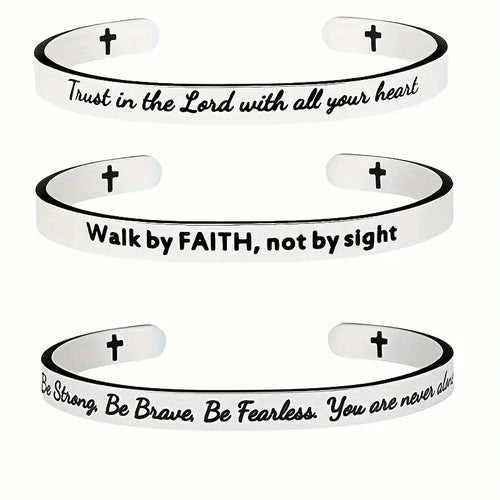 Stainless Steel Faith Cuff Bracelets