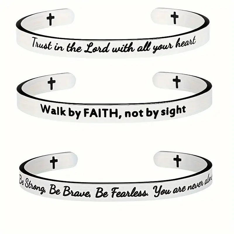 Stainless Steel Faith Cuff Bracelets