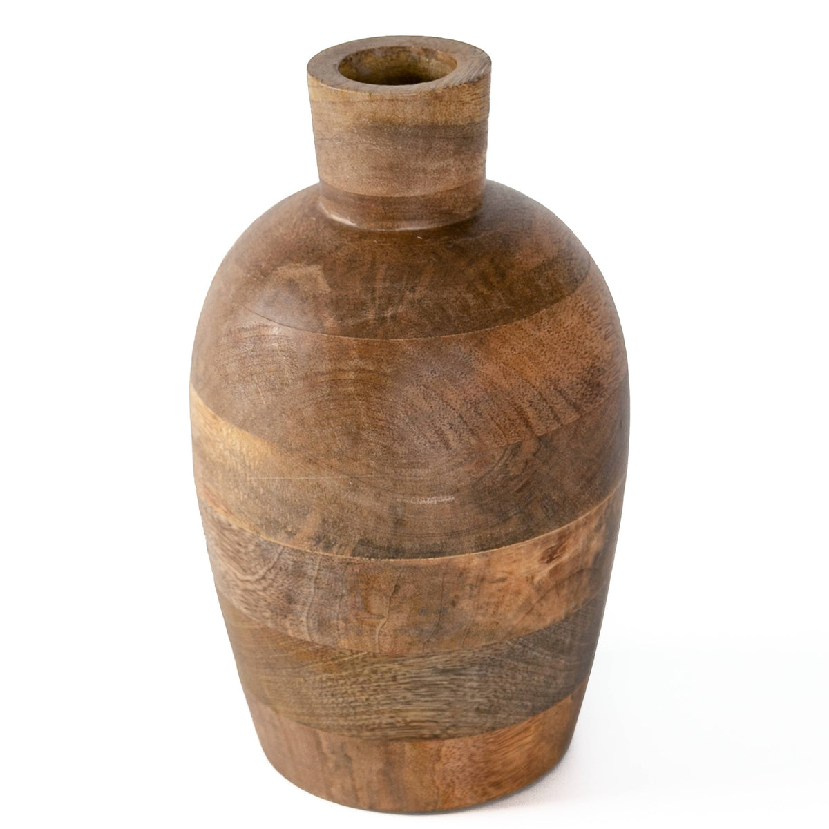 Artisan Wood 6x6x10 Natural Mango Wood Vase