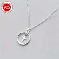Sterling Silver Circle Cross Pendant