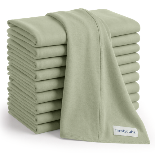 Baby Burp Cloths Set, Large 6-Layer, 100% Cotton Comfy Cubs