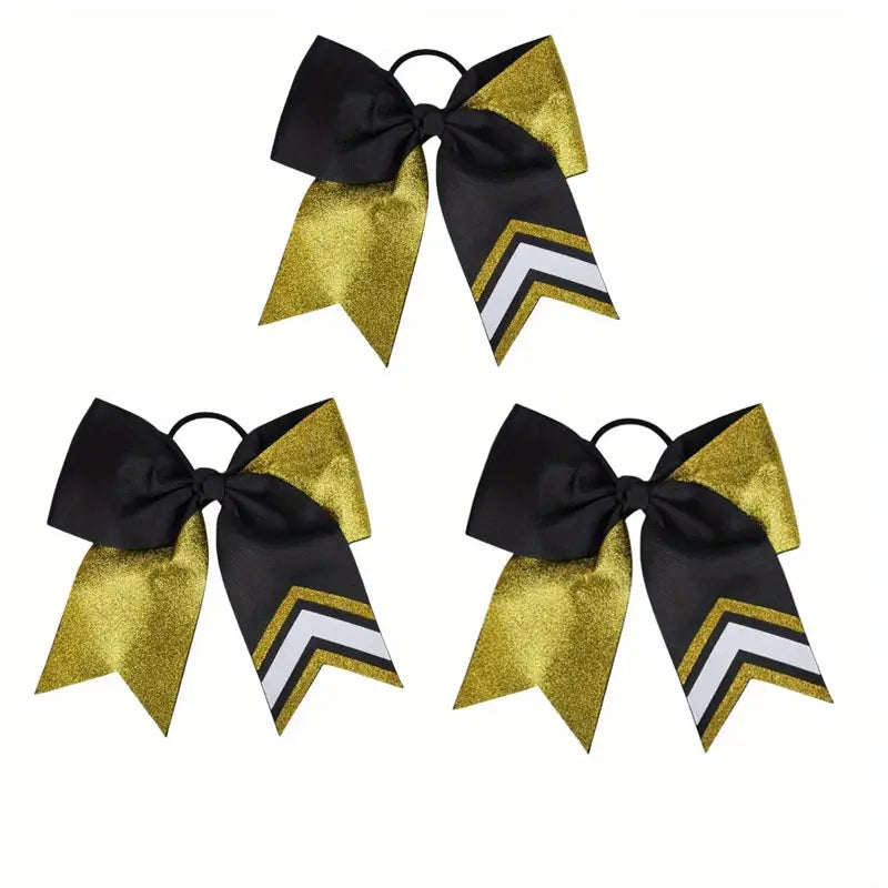 Large Black & Gold Glitter Bow