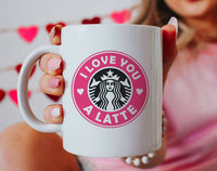 I Love You Latte Pink Valentine's Coffee Mug