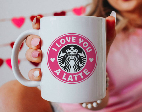 I Love You Latte Pink Valentine's Coffee Mug