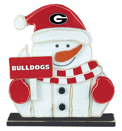 Georgia Christmas Bulldogs Chunky Wood Snowman Standers