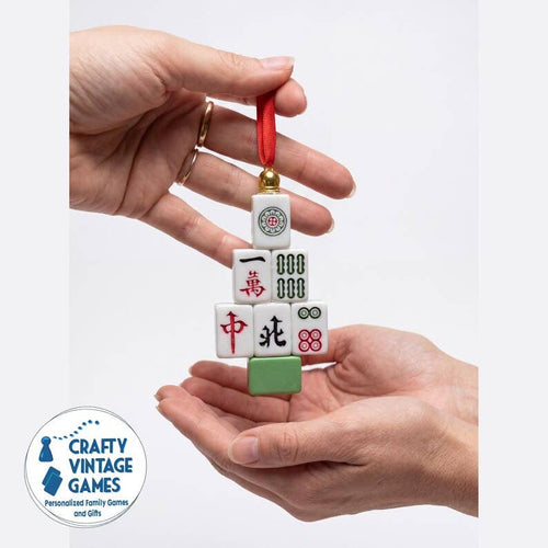 Mahjong Tile Tree Christmas Ornament, Authentic Mahjong Tiles, Mahjong Lover Gift, Game Night Decor, family Christmas Gift for mahjong mama