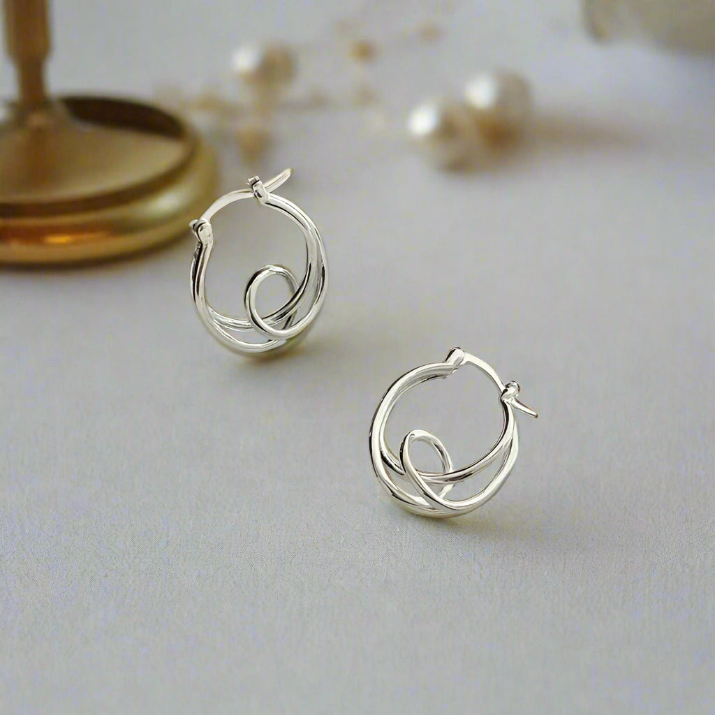 Sterling Silver Twisted Knot Earrings