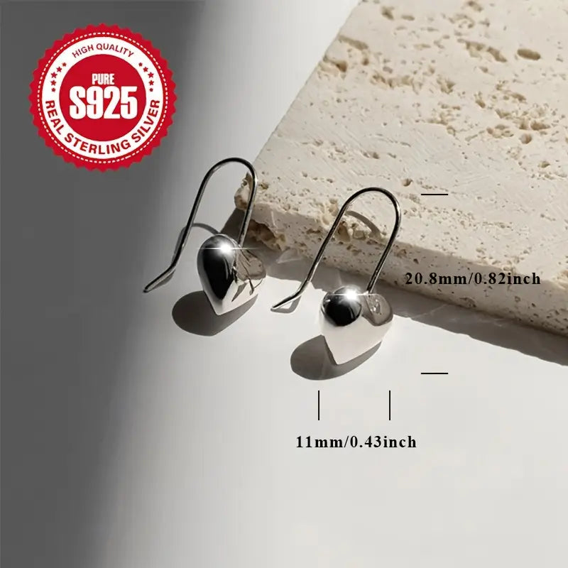 Sterling Silver Bubble Heart Earrings