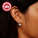 Sterling Silver Bubble Heart Earrings