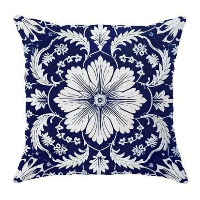 Blue/White Botanical Pillow Covers