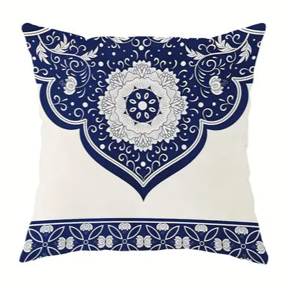 Blue/White Botanical Pillow Covers